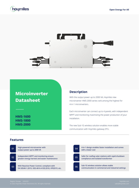 HOYMILES Mikroinwerter HMS 1800-4T 1F (4*600W) HOYMILES Mikroinwerter HMS 1800-4T 1F (4*600W)