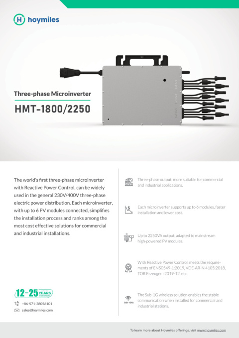HOYMILES Mikroinwerter HMT-2250-6T 3F (6*470W) HOYMILES Mikroinwerter HMT-2250-6T 3F (6*470W)