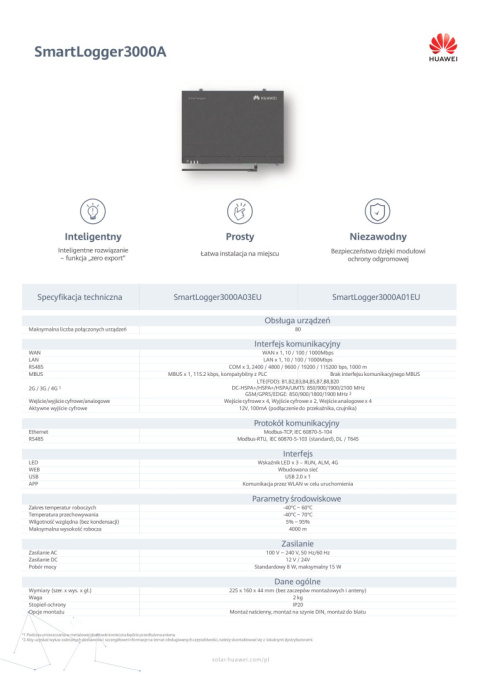 HUAWEI SmartLogger 3000A01 bez MBUS HUAWEI SmartLogger 3000A01 bez MBUS