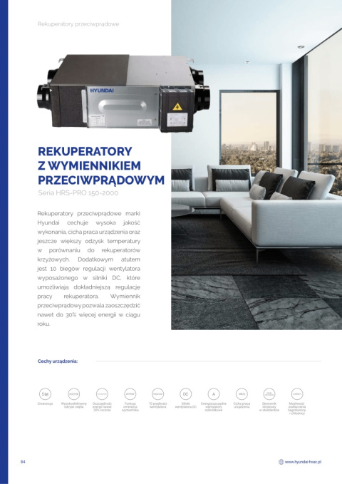HYUNDAI Rekuperator Przeciwprądowy HRS-PRO650 HYUNDAI Rekuperator Przeciwprądowy HRS-PRO650