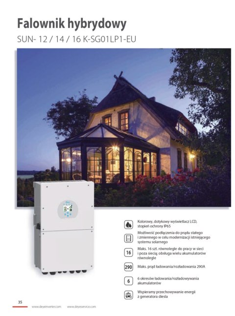 DEYE Falownik hybrydowy SUN-12kW-SG02LP1-EU 1-fazowy DEYE Falownik hybrydowy SUN-12kW-SG02LP1-EU 1-fazowy
