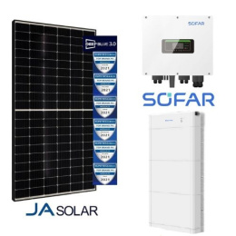 Zestaw Hybrid 10.13 kW: SOFAR HYD10KTL-3PH +25*JA SOLAR 405W MR Czarna rama + Magazyn energii Sofar 15kWh BTS E10-DS5