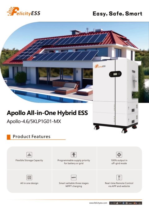 Felicity All in one Apollo-5KLP1G01-MX 1-phase hybrid inverter Felicity All in one Apollo-5KLP1G01-MX 1-phase hybrid inverter