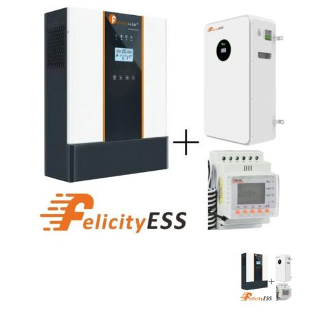 Felicity: Zestaw Inwerter hybrydowy Off-grid IVEM5048 + Bateria FLA48100 5,12kWh + Smart Meter (niskonapięciowy) Felicity: Zestaw Inwerter hybrydowy Off-grid IVEM5048 + Bateria FLA48100 5,12kWh + Smart Meter (niskonapięciowy)