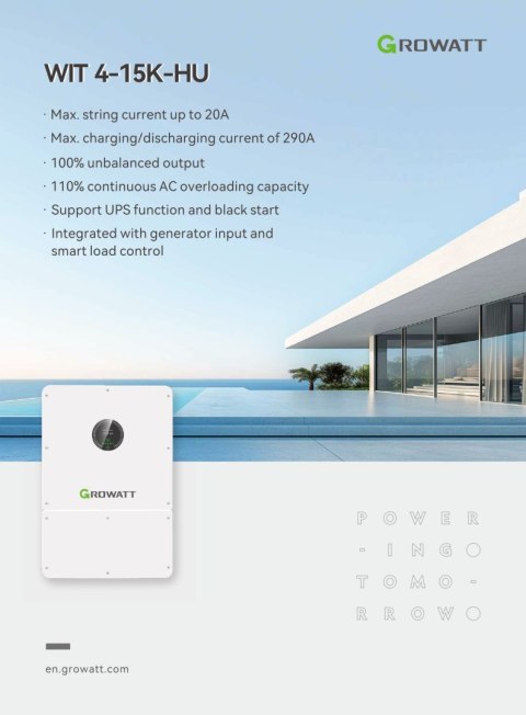 GROWATT Falownik hybrydowy WIT-12K-X-HU niskonapięciowy, 3-fazowy GROWATT Falownik hybrydowy WIT-12K-X-HU niskonapięciowy, 3-fazowy