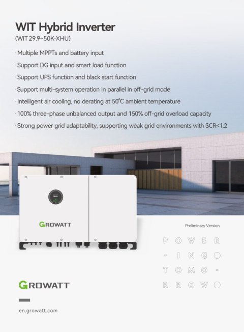 GROWATT Falownik hybrydowy WIT-40K-XHU 3-fazowy GROWATT Falownik hybrydowy WIT-40K-XHU 3-fazowy