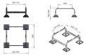 Wspornik pompy ciepła frame-foot mini postawa lekka, 4-stopowa 700 x 490-795 , FF-755