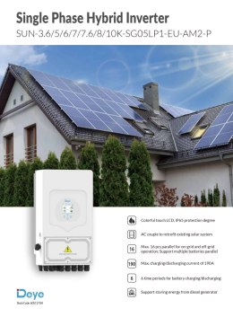 DEYE Falownik hybrydowy SUN-5K-SG05LP1-EU-AM2-P 1-fazowy