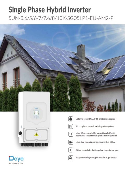 DEYE Hybrid-Wechselrichter SUN-5K-SG05LP1-EU1-phasig DEYE Hybrid-Wechselrichter SUN-5K-SG05LP1-EU1-phasig
