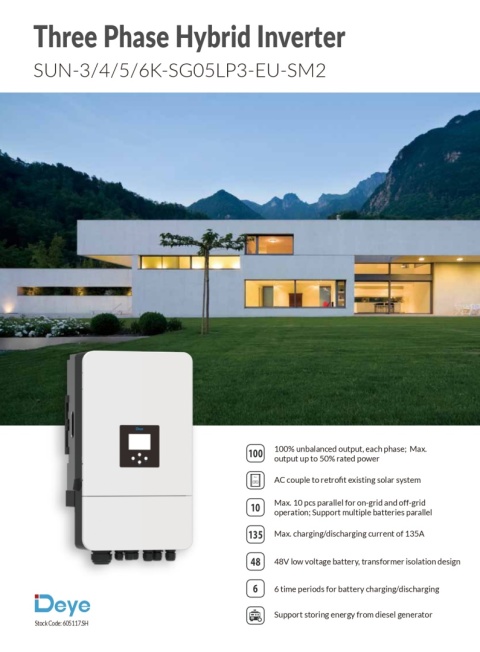 DEYE Three-phase hybrid inverter SUN-5kW-SG05LP3-EU-SM2 (low voltage) DEYE Three-phase hybrid inverter SUN-5kW-SG05LP3-EU-SM2 (low voltage)