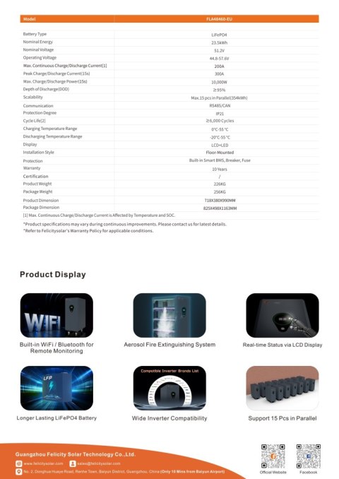 Felicity Bateria FLA48460-EU 23.5kWh 51.2V (IP21) (niskonapięciowy)