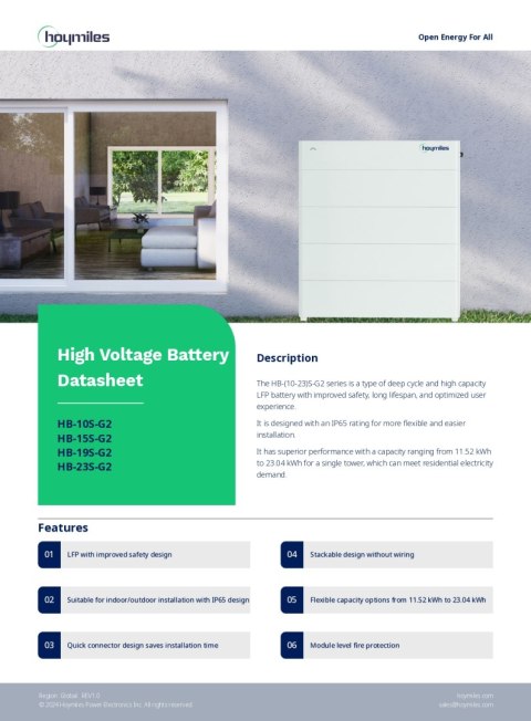 HOYMILES Bateria HB-3S-G2-Pack-B 3,84 kWh + podstawa (wysokonapięciowy) HOYMILES Bateria HB-3S-G2-Pack-B 3,84 kWh + podstawa (wysokonapięciowy)
