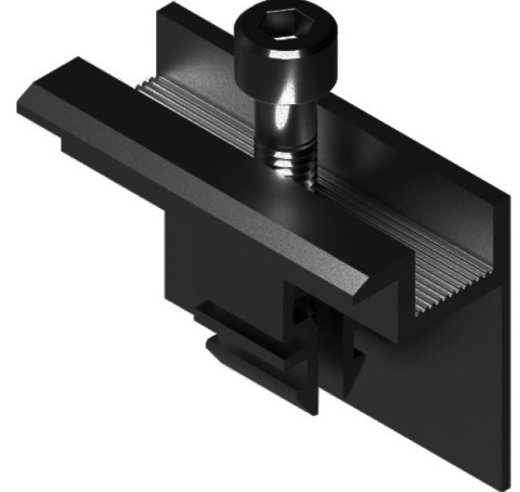 Klema końcowa 30mm Dł: 50mm na KLIK z pinami uziemiającymi czarna Klema końcowa 30mm Dł: 50mm na KLIK z pinami uziemiającymi czarna