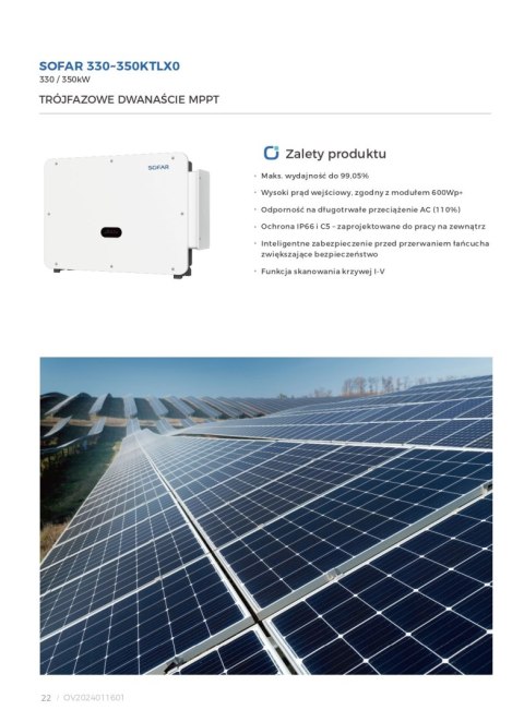 SOFAR 330KTL-X0 Trzy fazowy WIFI&DC SOFAR 330KTL-X0 Trzy fazowy WIFI&DC