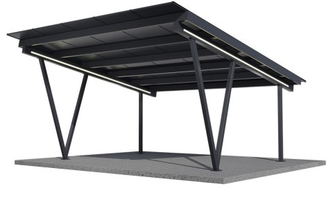 Wiaty / Carport M2 z konstrukcją pod PV (Rozstaw podpór 5,7m) Wiaty / Carport M2 z konstrukcją pod PV (Rozstaw podpór 5,7m)