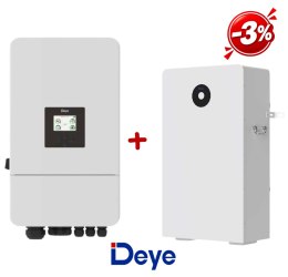 DEYE: Zestaw Inwerter hybrydowy SUN-5K-SG05LP3 + Bateria RW-F16 51,2V 16kWh (niskonapięciowy)