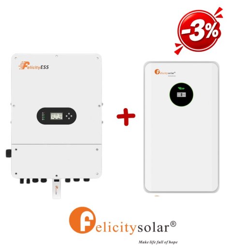 Felicity: Zestaw Inwerter hybrydowy IVGM20KLP3G1 + Bateria FLA48171-EU 17.4kWhkWh (wysokonapięciowy)