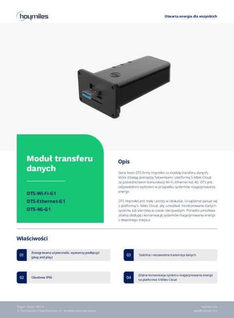 Hoymiles Moduł monitoringu DTS-WiFi-G1