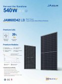 JA SOLAR JAM60D42 BIFACIAL 540W LB Czarna Rama (N-Type) MC4