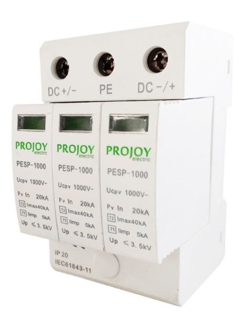 PROJOY Ogranicznik przepięć do systemów PV PESP-1000 T1+T2 1000V DC 3P (311759)