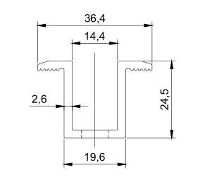 Mittelklemme L: 50 mm mit Erdungsstiften schwarz Mittelklemme L: 50 mm mit Erdungsstiften schwarz