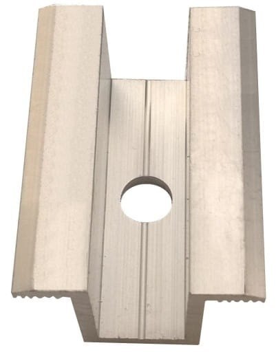 Klema środkowa Dł: 50mm anodowana srebrna Klema środkowa Dł: 50mm anodowana srebrna