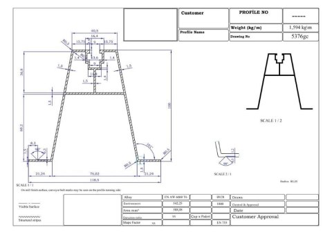 Mostek Trapezowy Wys=100mm L:400mm bez EPDM Mostek Trapezowy Wys=100mm L:400mm bez EPDM