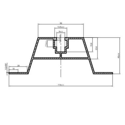 Mostek Trapezowy Wys=40mm L:2060mm bez EPDM