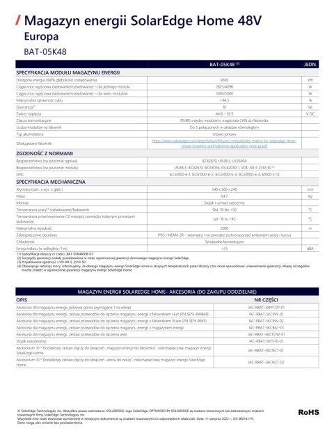 Solaredge Podstawa do magazynu energii (IAC-RBAT-5KFSTD-01) Solaredge Podstawa do magazynu energii (IAC-RBAT-5KFSTD-01)