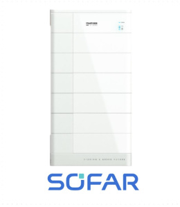 SOFAR 20kWh energy storage includes (8*GTX 3000-H Battery 2.5kWh and GTX 3000-BCU Management Unit with base)