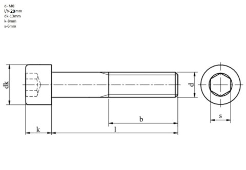 Śruba imbusowa M8*20mm Śruba imbusowa M8*20mm