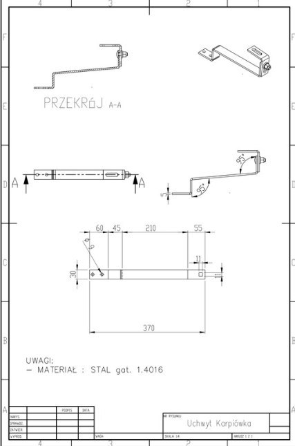 Uchwyt hakowy L regulowany - 210*30*5 mm (dachówka karpiówka) Uchwyt hakowy L regulowany - 210*30*5 mm (dachówka karpiówka)